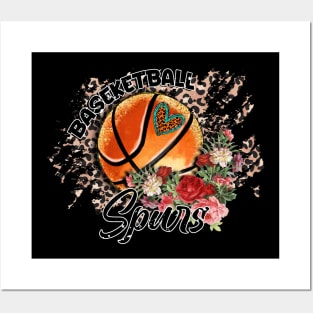 Aesthetic Pattern Spurs Basketball Gifts Vintage Styles Posters and Art